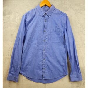 Lululemon Shirt Men Medium Commission Long Sleeve Button Blue Pocket Oxford